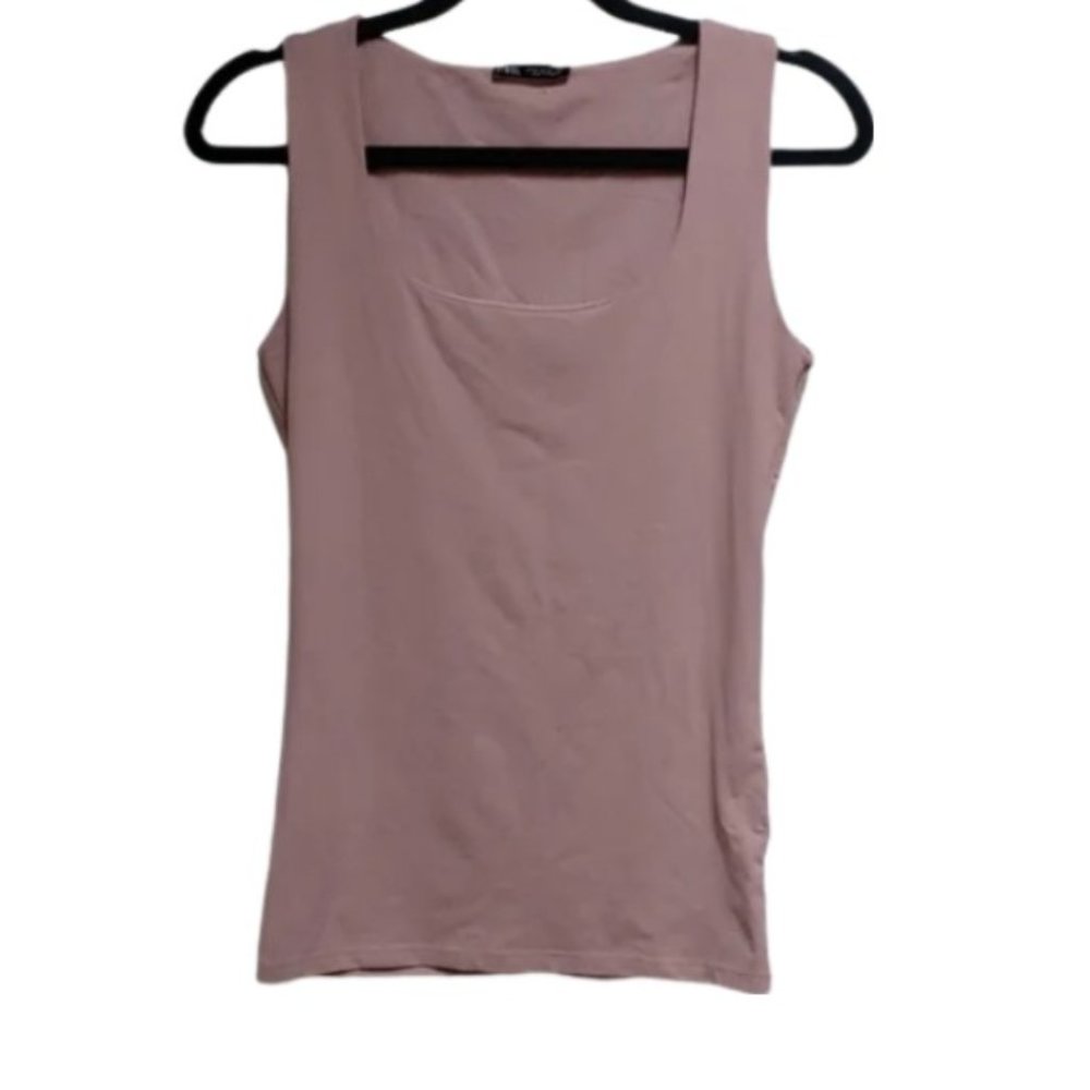 Zara Dusty Pink Square Neck Tank Top